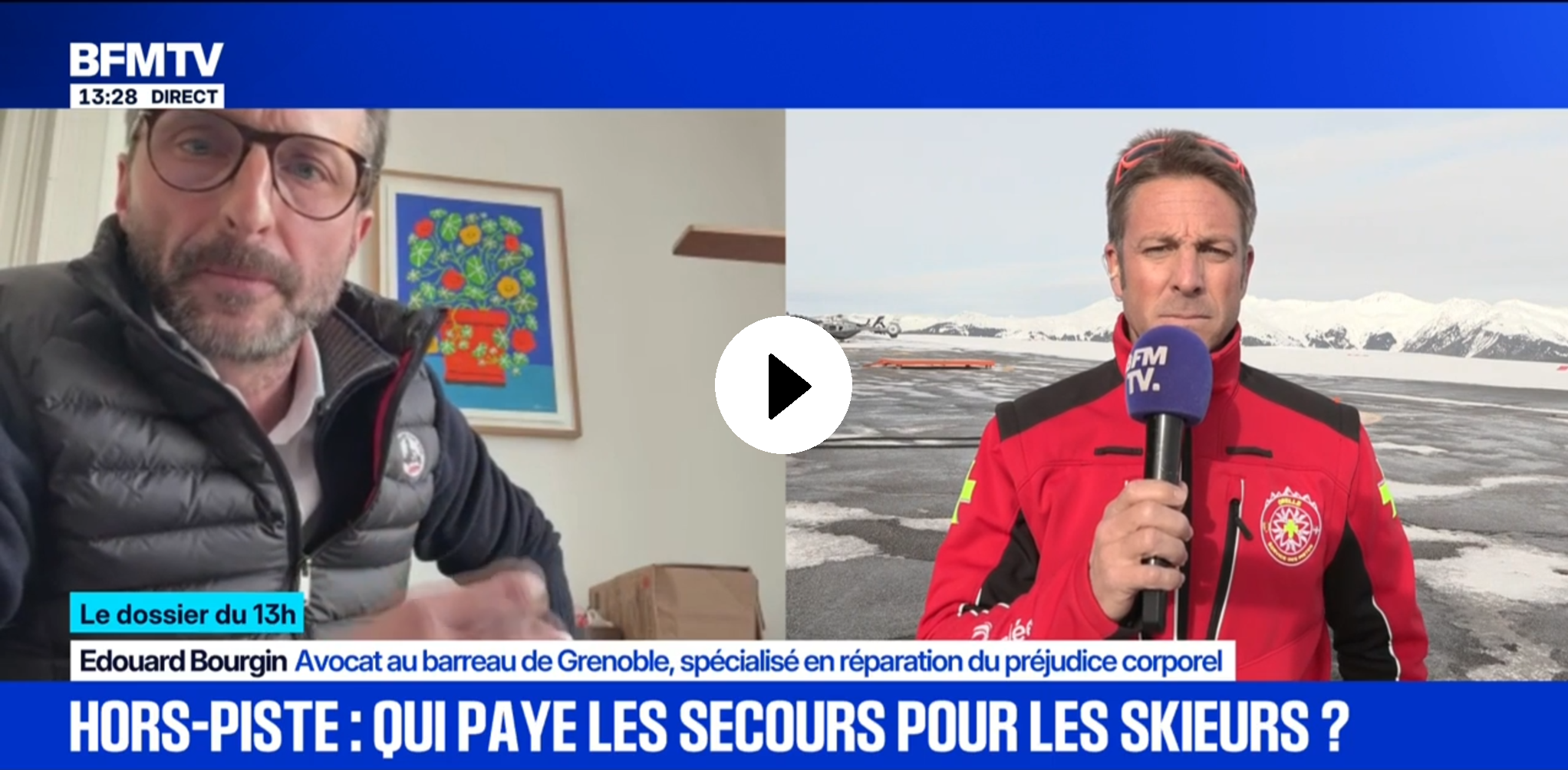 BFM TV, 12/01/2026 - Avalanches et hors-piste&nbsp;: qui paye les secours pour les skieurs&nbsp;?