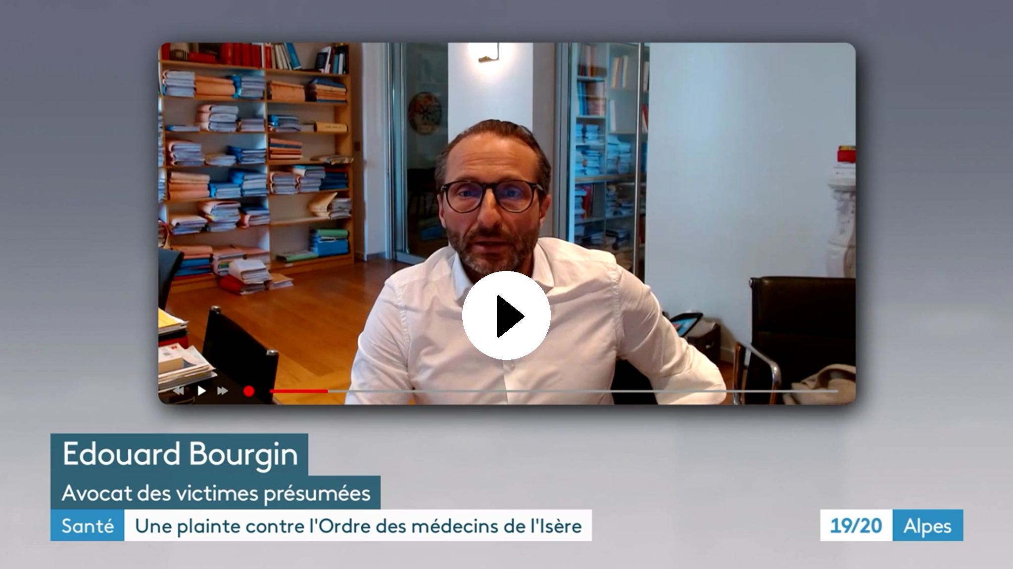 France 3 Alpes, 03/04/2026 - 19/20 - Une plainte contre l’Ordre des médecins de l’Isère